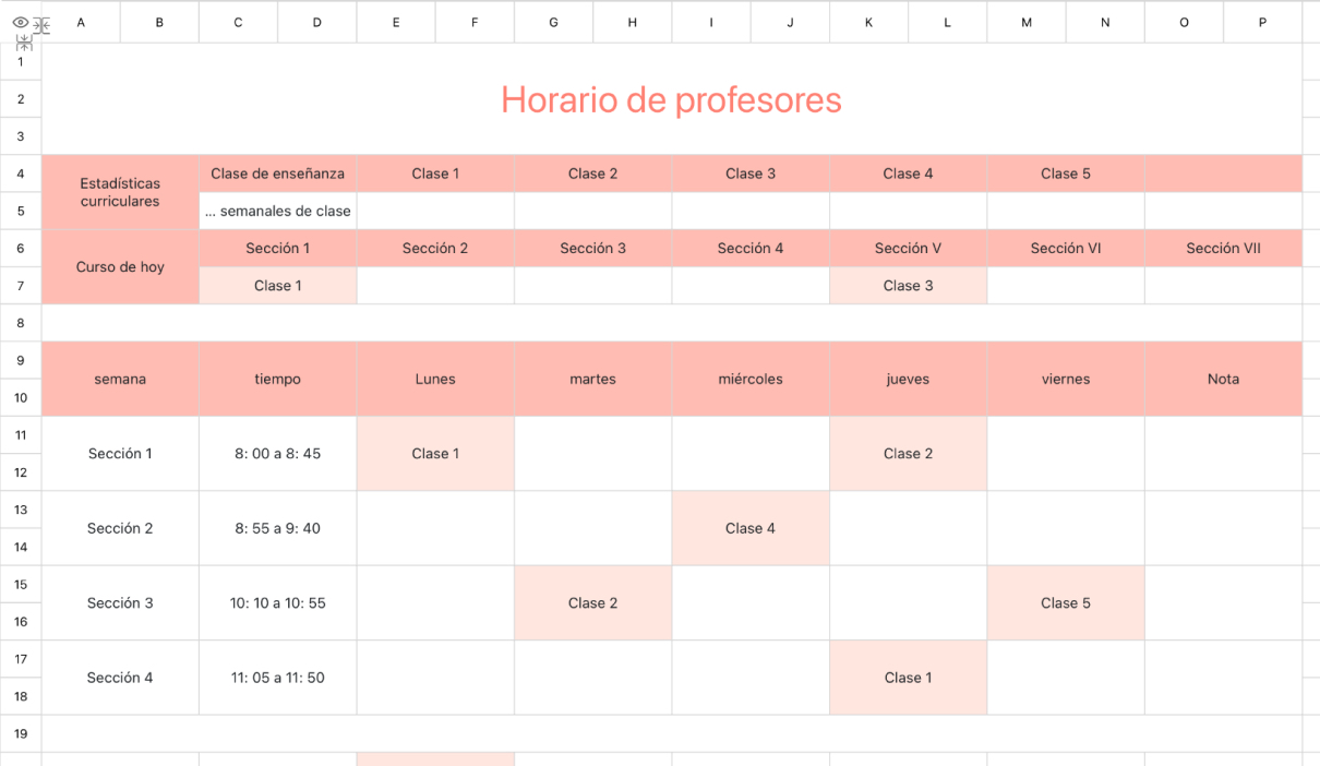 Horario de profesores